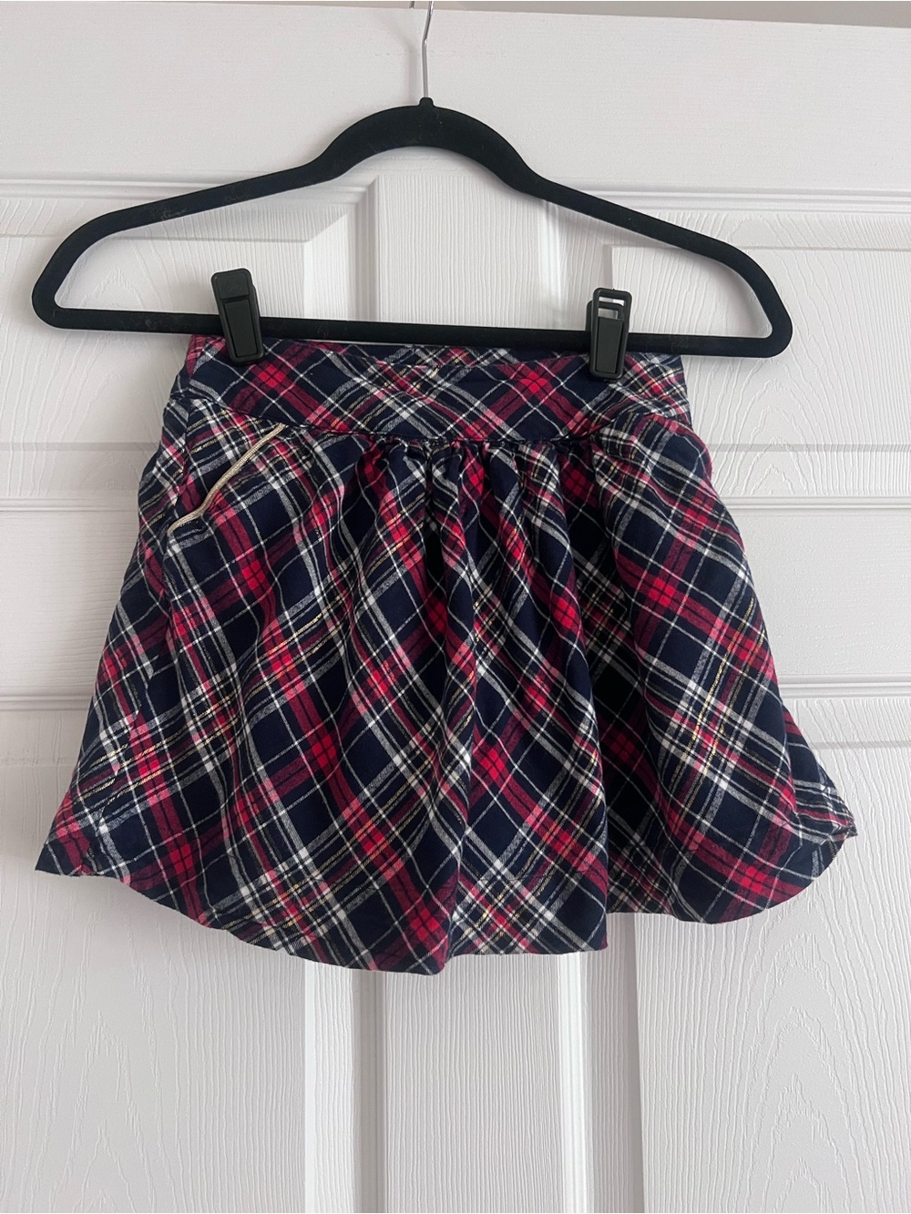 Gymboree navy red plaid skirt 8